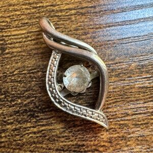 Sterling‎ Silver 925 Diamond Bypass Pendant